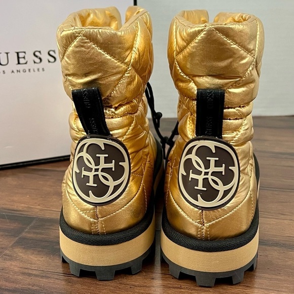 NIB - GUESS Leian2 Metallic Gold Logo Booties - Size 10 - Picture 5 of 13